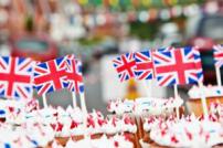 Cupcakes with Union Jack flags